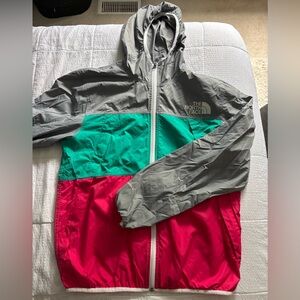 The North Face Gray and Blue Windbreaker Lightweight Jacket